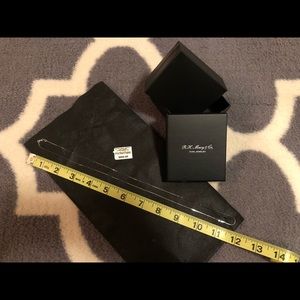 Real 14kt White Gold Mirror Box Necklace 12” Drop